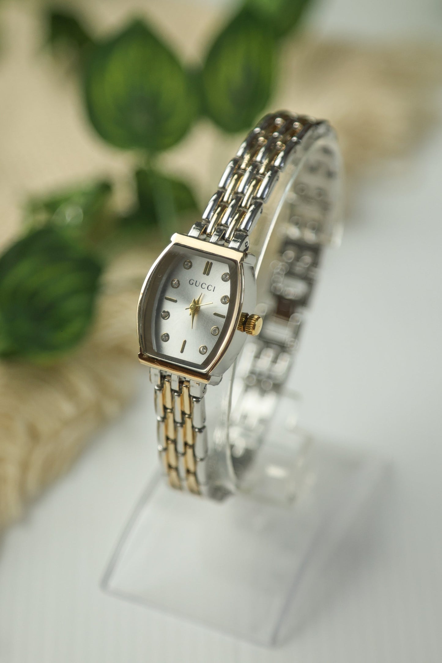 Gucci Two-Tone Square Dial Watch – Silver & Gold