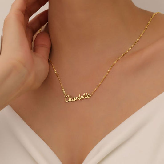 Personalized Name Necklace-22k Gold Plated