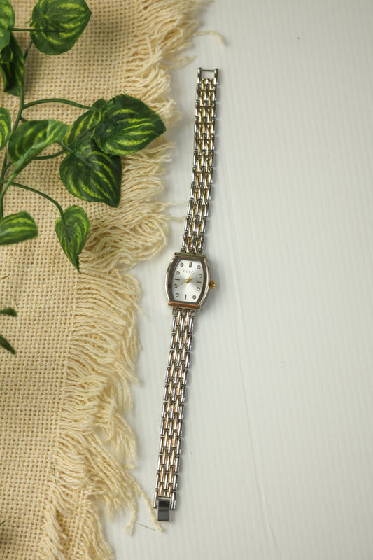 Gucci Two-Tone Square Dial Watch – Silver & Gold