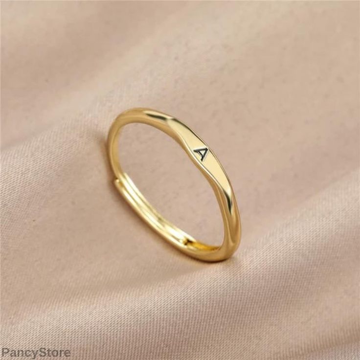 Gold-Plated Minimalist Initial Ring