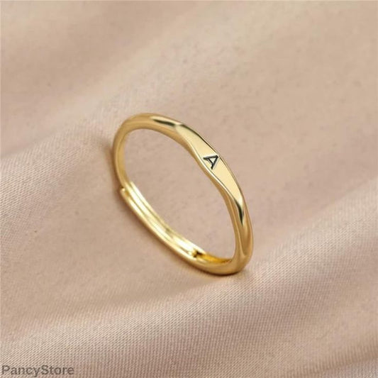 Gold-Plated Minimalist Initial Ring