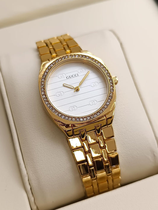 GUCCI Golden With Dial Stone Bezel