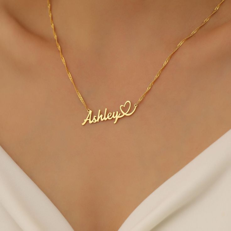 Personalized Name Necklace-22k Gold Plated