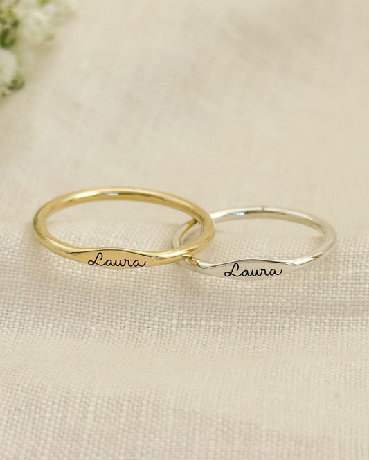 Couple Name Engraved Matching Rings