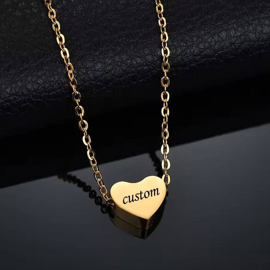 Heart Personalized Name Necklace-22k Gold Plated