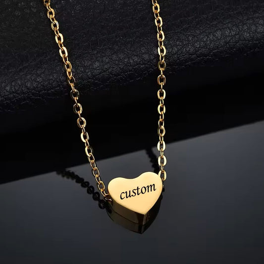 Heart Personalized Name Necklace-22k Gold Plated