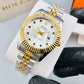 ROLEX silver-golden shaded with mini blue