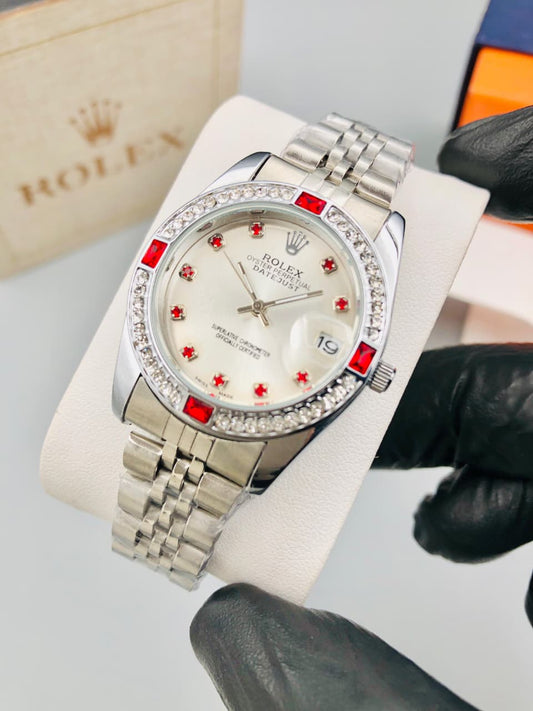 Rolex Datejust Dial Diamond & Ruby Bezel steel