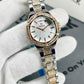Premier White Crystal Edge Watch – Two-Tone Luxury Chain