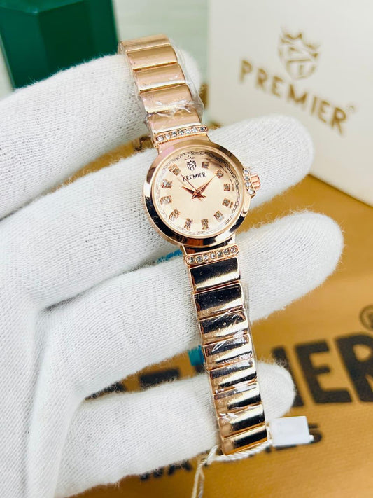 Premier Rose Gold Charm Watch – Petite Dial with Stone Detailing