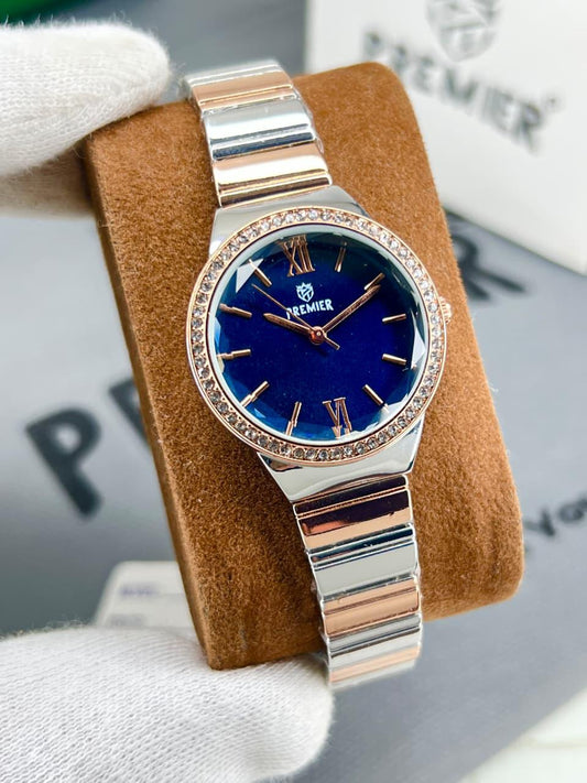 Premier Sapphire Blue Dial Watch – Silver & Gold Two-Tone Finish