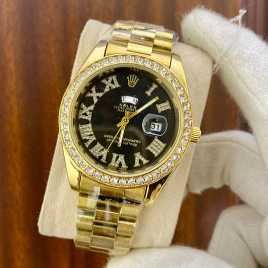 Golden ROLEX With Black Dial