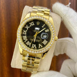 Golden ROLEX With Black Dial