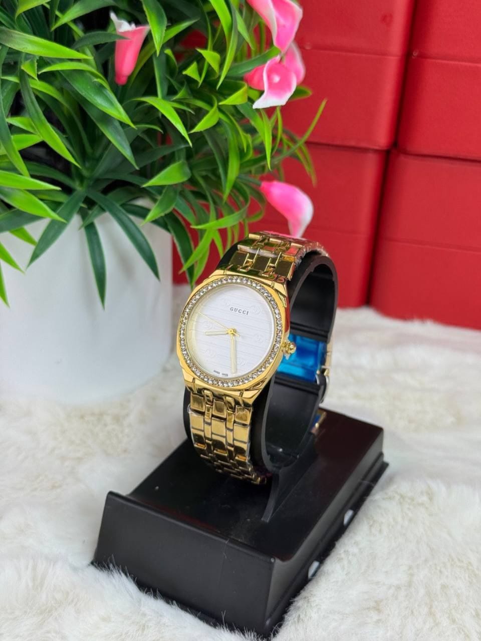 GUCCI Golden With Dial Stone Bezel