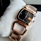 Gucci G Black Diamond Dial Rose Gold PVD