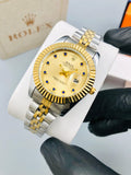 ROLEX Golden Dial With Blue Gem