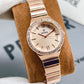 Premier Rose Elegance Watch – Roman Dial & Diamond Edge Design