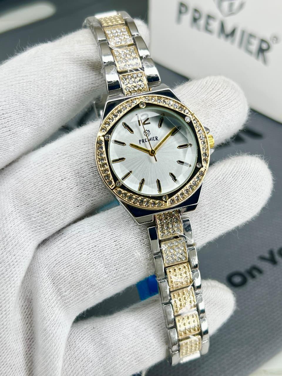 Premier White Crystal Diamond Dial Watch