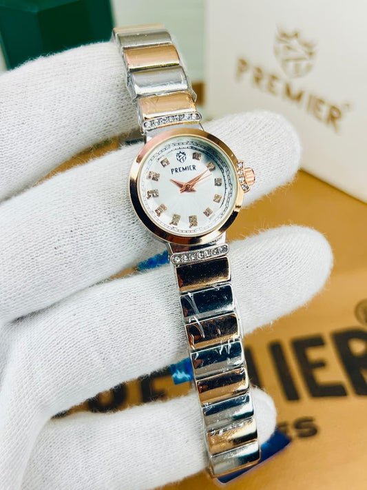 remier Petite White Dial Watch Silver-Tone