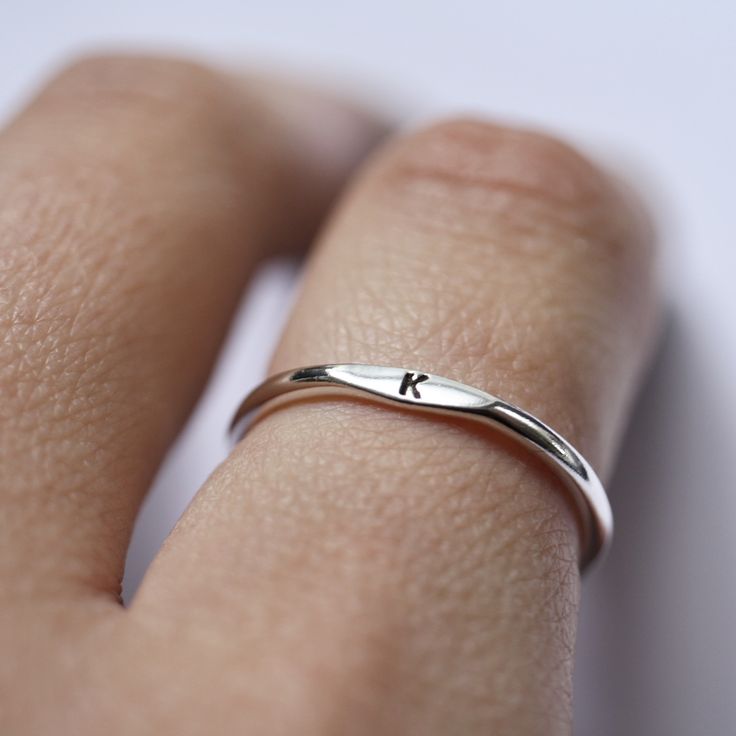 Silver-Plated initial Ring