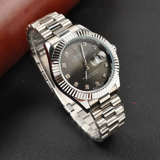 Silver RLX Watch Black dial zone