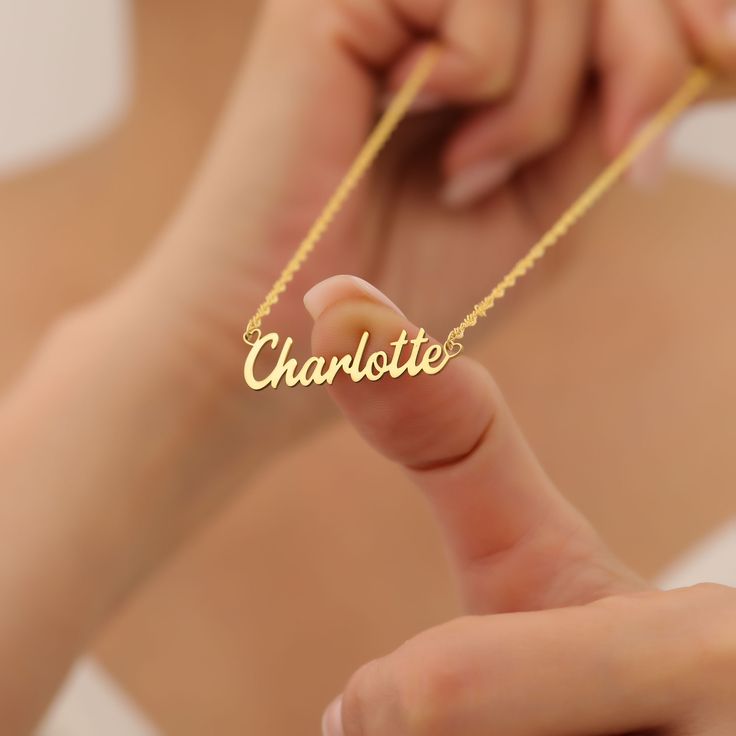 Personalized Name Necklace-22k Gold Plated